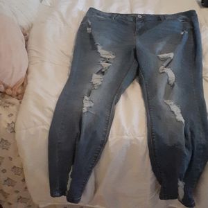 Medium wash destress jegging